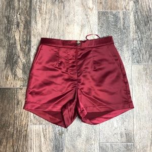 RED SATIN SHORTS JLUXLABEL